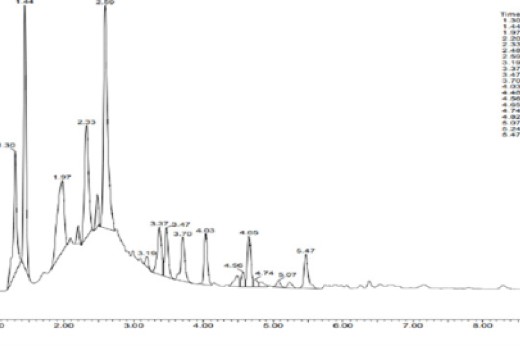 The LC-MS/MS chromatogram of PA.