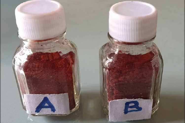 The color change of Butea monosperma flower extracts before and after synthesis of nanoparticles