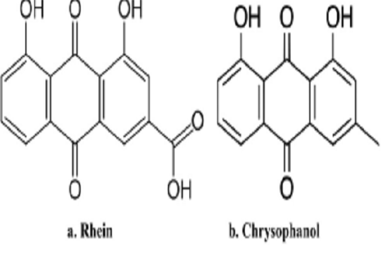 a. Rhein b. Chrysophanol