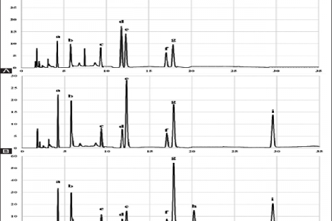High‑performance liquid chromatography chromatograms of representative
