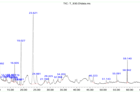 Chromatogram of GCMS of Eranda moola Niruha basti